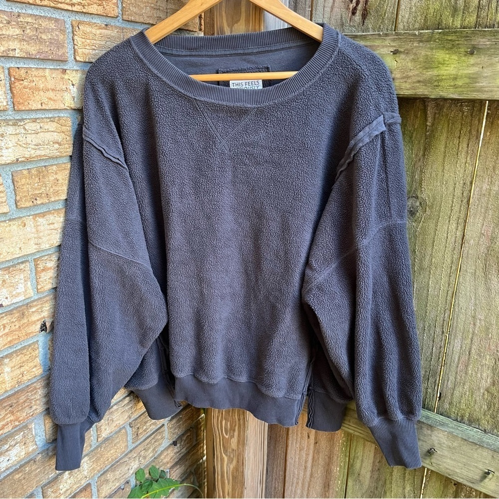 American Eagle Outfitters Charcoal Crew Neck Oversized Sweater
